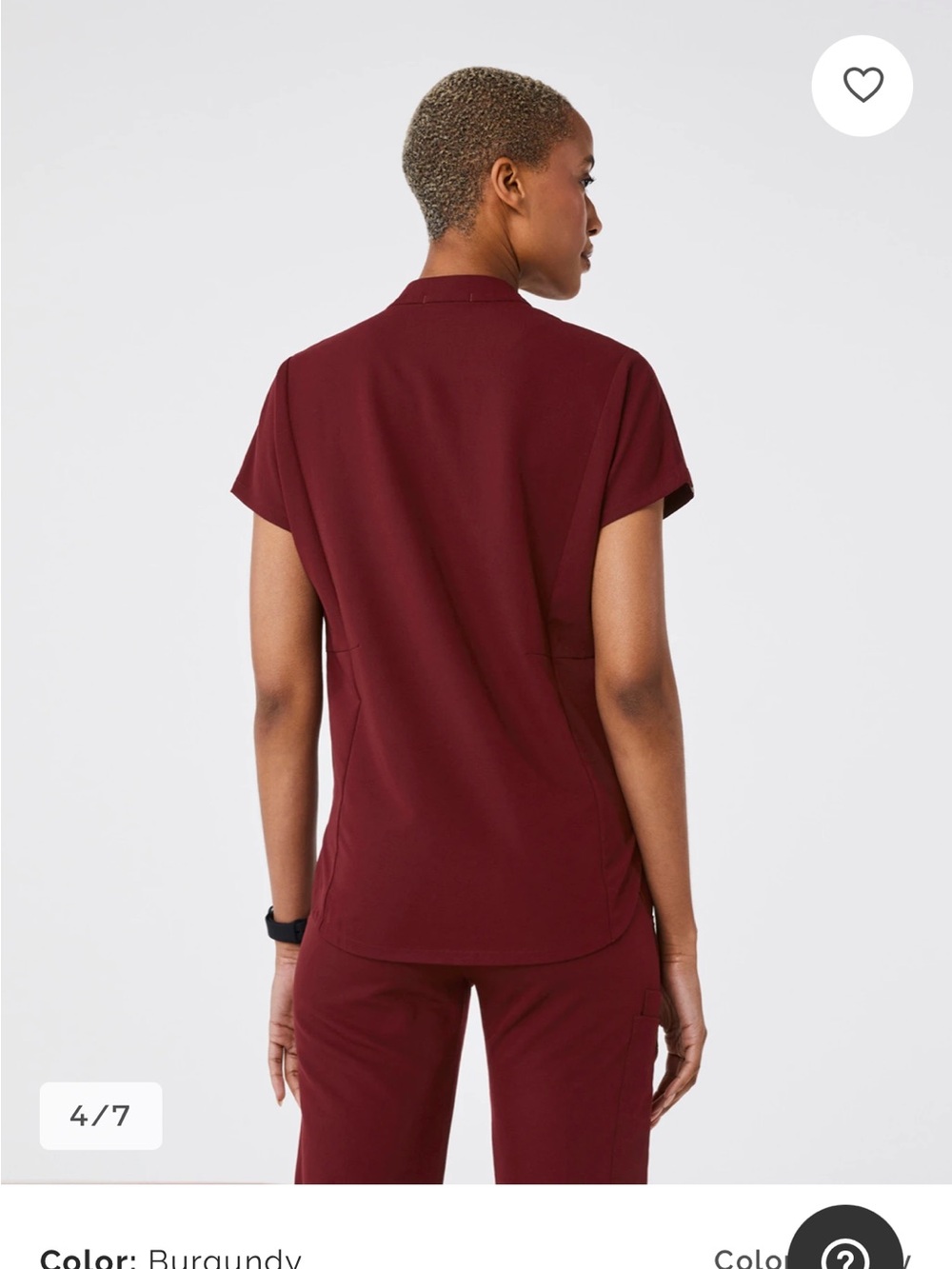 Figs Women’s Burgundy Scrub Set - Picture 5 of 10